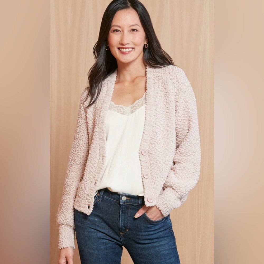 Stitches and Stripes Natalie Nubby Light Pink Cardigan Style #SSCY20W-06